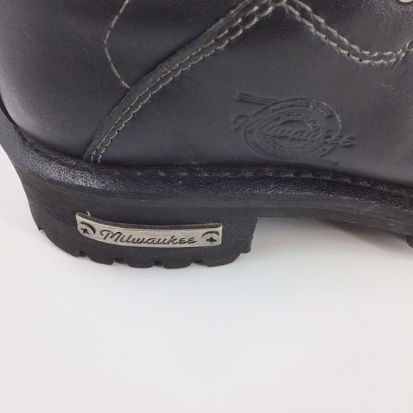 Milwaukee Mens Size 9 D Jackhammer Leather Motorcycle Boots MB434 Org $155